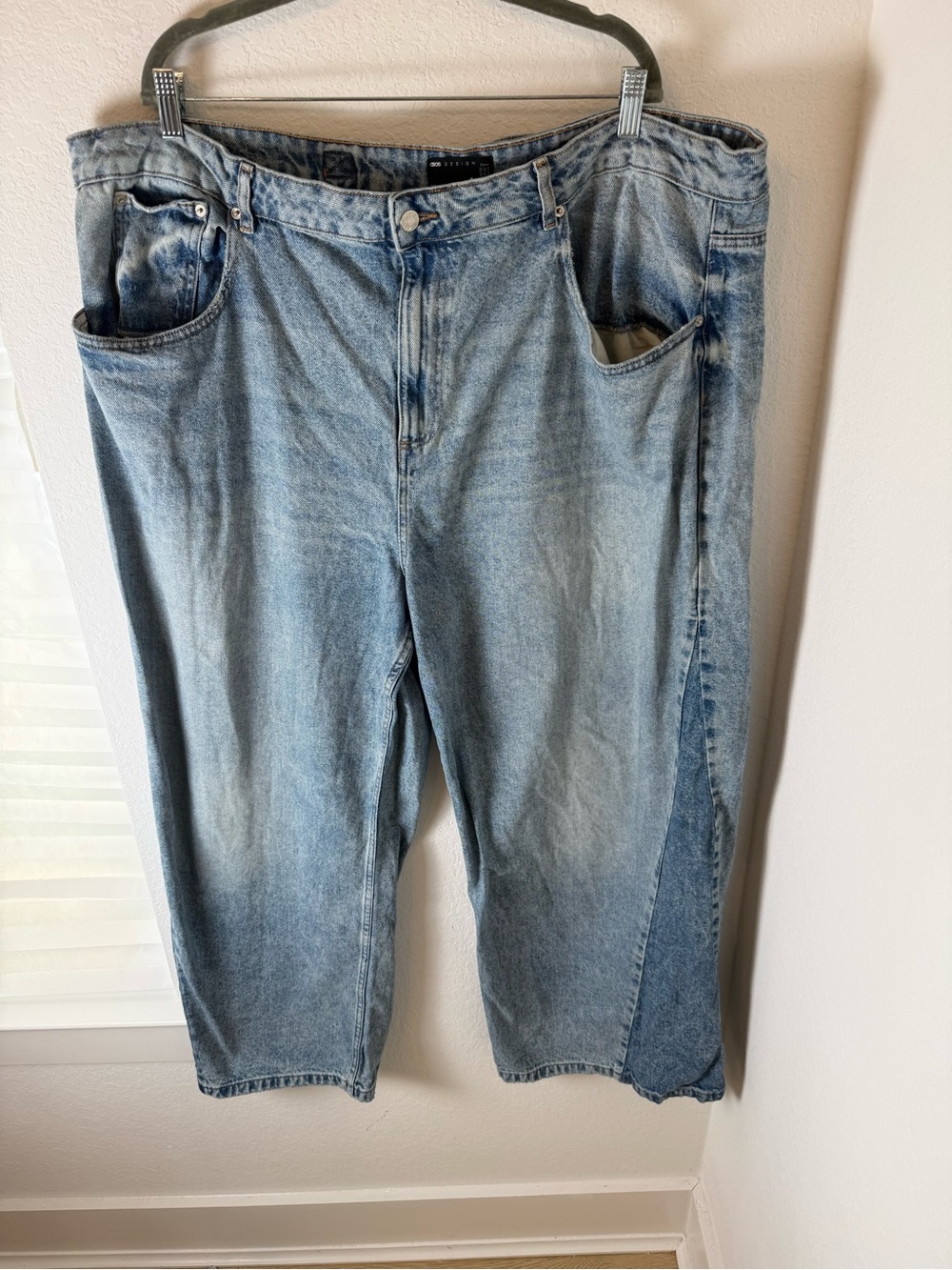 ASOS Curve Light Blue Wide Leg Denim Jeans hush rise plus size 22